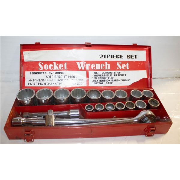 21 PC 12 POINT 3/4" DRIVE SOCKET SET