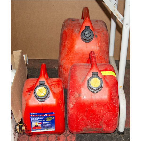 SET OF 3 GAS CONTAINERS MULTIPLE SIZES