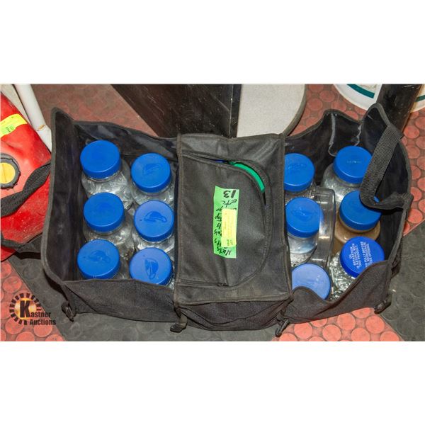 CARRY BAG W/ 20 CONTAINERS OF SCREWS/NAILS/NUTS