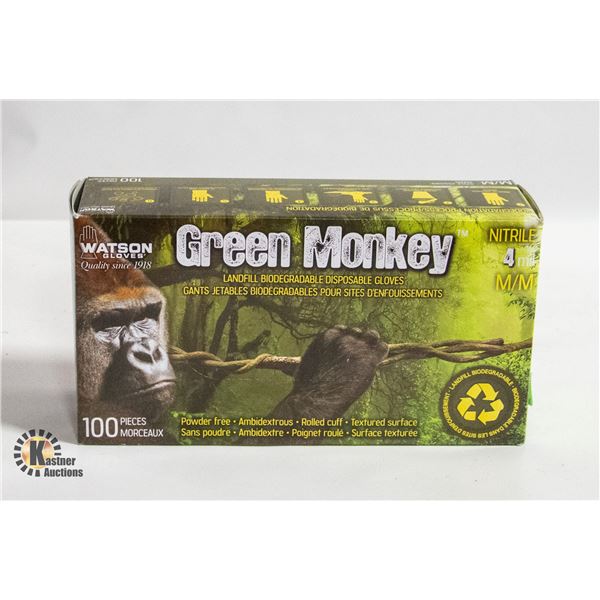 GREEN MONKEY 4 MIL DISPOSABLE GLOVES SZ M