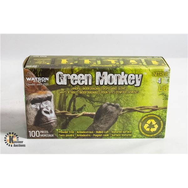 GREEN MONKEY 4 MIL DISPOSABLE GLOVES SZ L