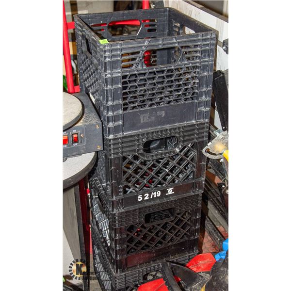 4 BLACK MILK CRATES