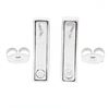 Image 3 : Movado 18k White Gold 0.15 ctw Pave Set Round Diamond Wrapped Heart Bar Earrings