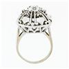 Image 8 : Vintage 14k White Gold 0.39 ctw Old Diamond Round Puffed Dome Bombe Platter Ring