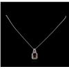 Image 2 : 2.75 ctw Ametrine and Diamond Pendant With Chain - 14KT White Gold