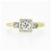 Image 3 : Vintage 14k Two Tone Gold 0.68 ctw Old European Diamond Solitaire Engagement Rin