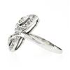 Image 6 : Vintage 14k White Gold 0.84 ctw Round Baguette Cut Diamond Pear Leaf Bypass Ring