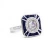Image 3 : 0.81 ctw Diamond and 1.43 ctw Blue Sapphire 18K White Gold Ring (0.96 ctw Diamon
