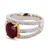 Image 2 : 1.64 ctw Ruby and 0.54 ctw Diamond 18K Yellow and White Gold Ring