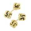 Image 2 : Men's 14k Yellow Gold 0.10 ctw Diamond Polished Love Knot Reversible Cuff Links