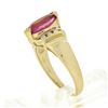 Image 7 : 14k Gold 1.00 ctw Marquise Pink Tourmaline w/ Round Diamond Channel Accents Ring