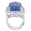 Image 4 : 25.20 ctw Tanzanite and 1.66 ctw Diamond Ring - 14KT White Gold