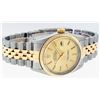 Image 2 : Rolex Mens 2T 14K Gold And Steel Champagne Tapestry Datejust Wristwatch 36MM