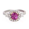 Image 1 : 1.57 ctw Pink Sapphire and 0.37 ctw Diamond 18K White and Yellow Gold Ring