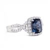 Image 2 : 1.65 ctw Blue Green Spinel and 0.47 ctw Diamond 18K White Gold Ring