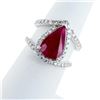 Image 2 : 3.36 ctw Ruby and 0.85 ctw Diamond 18K White Gold Ring