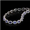 Image 3 : 25.02 ctw Blue Sapphire and 6.80 ctw Diamond 14K White Gold Necklace
