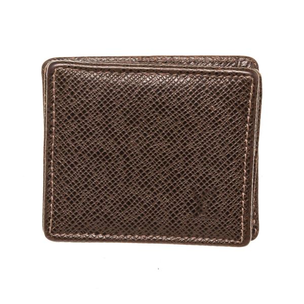 Louis Vuitton Black Leather Coin Case Taiga Wallet