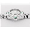 Image 4 : Rolex Ladies Quickset Stainless Steel 18K White Gold Diamond & Emerald Bezel Sil