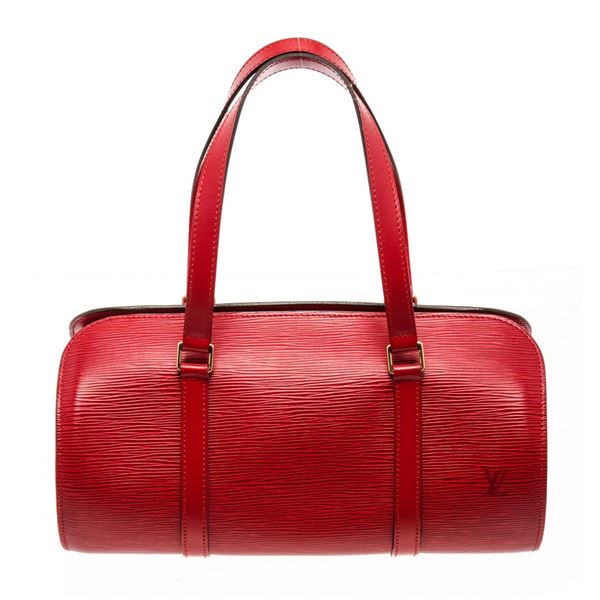 Louis Vuitton Red Epi Leather Soufflot Tote Bag