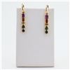 Image 2 : 5.16 ctw Multi-Color Sapphire 14K Yellow Gold Earrings