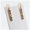 Image 3 : 5.16 ctw Multi-Color Sapphire 14K Yellow Gold Earrings