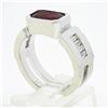 Image 9 : Unisex Vintage 14k Gold 3.55 ctw Rectangular GIA Burma Bezel Ruby & Diamond Ring