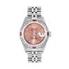 Image 2 : Rolex Ladies Quickset Sapphire Stainless Steel Salmon Roman Dial 18K Gold And Ru