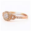 Image 2 : 0.50 ctw SI2 CLARITY CENTER Diamond 18K Rose Gold Ring (0.82 ctw Diamonds)