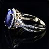 Image 2 : 5.82 ctw Tanzanite and 0.69 ctw Diamond 18K Yellow Gold Ring