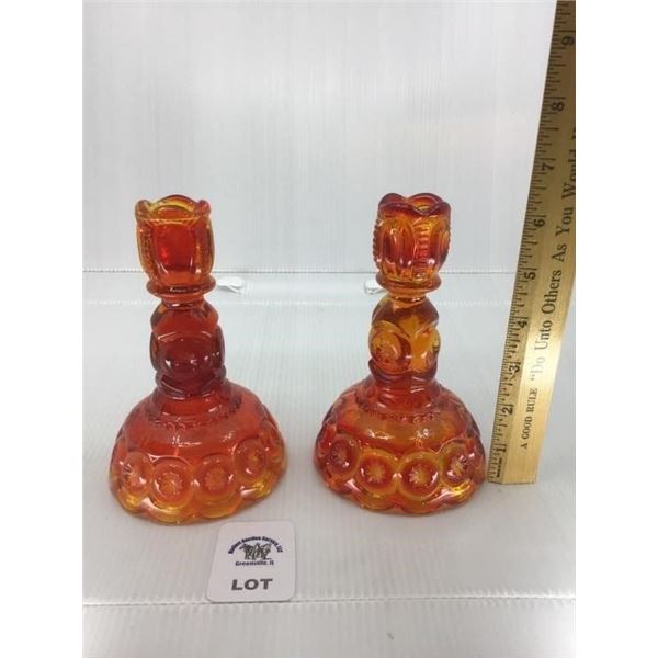 L E SMITH MOON & STARS CANDLESTICKS 1pr