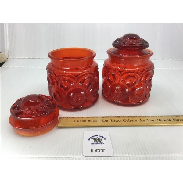 L E SMITH MOON & STARS CANISTERS 2 pcs