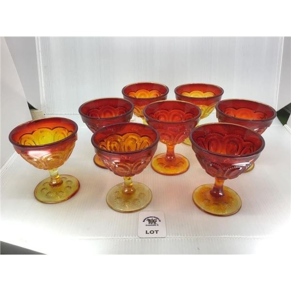 L E SMITH MOON & STARS GOBLETS 8 pcs