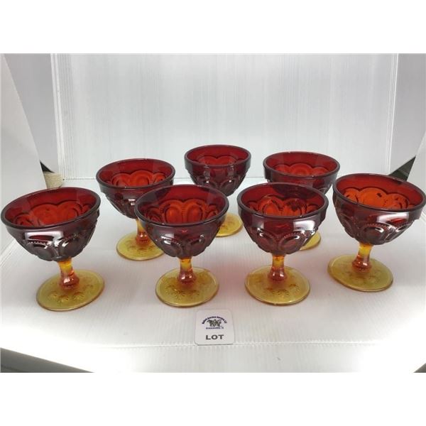 L E SMITH MOON & STARS GOBLETS 7 pcs