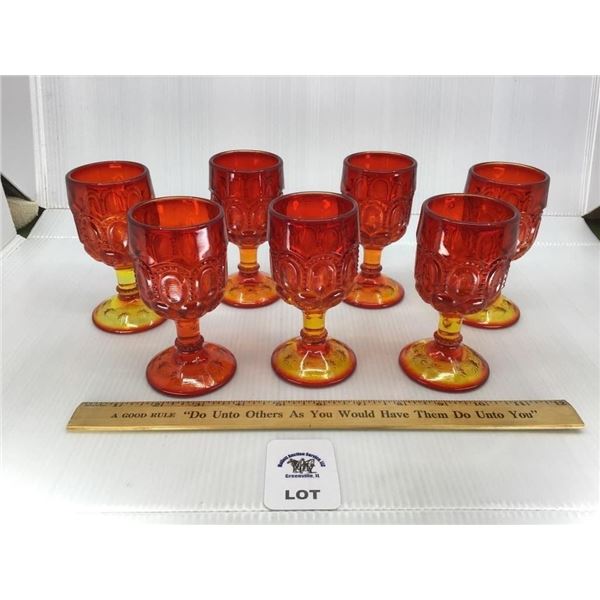 L E SMITH MOON & STARS SMALL GOBLETS 7 pcs