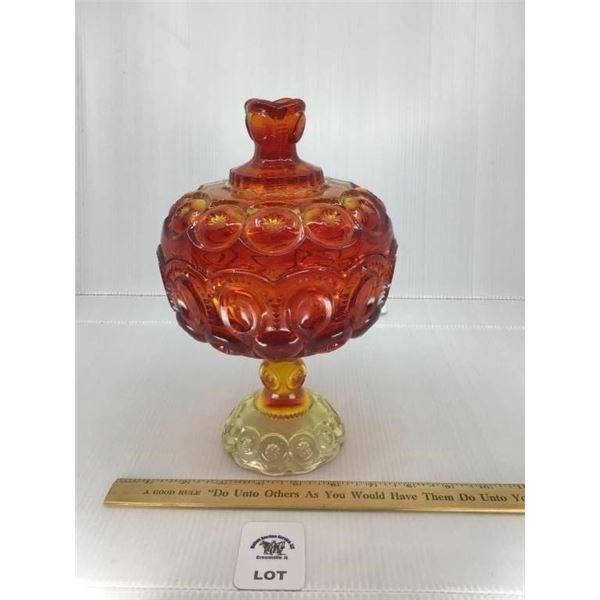 L E SMITH MOON & STARS 10 inch LIDDED COMPOTE