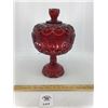 Image 1 : L E SMITH MOON & STARS 10 inch  RUBY RED LIDDED