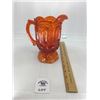 Image 1 : L E SMITH AMBERINA MOON & STARS 12 Oz PITCHER