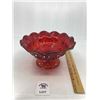 Image 1 : L E SMITH MOON & STARS AMBERINA RUFFLED DISH