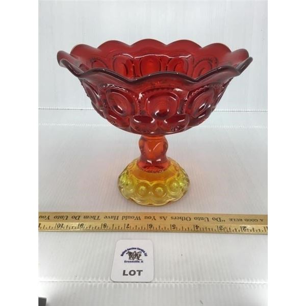 L E SMITH VINTAGE AMBERINA GLASS MOON & STARS
