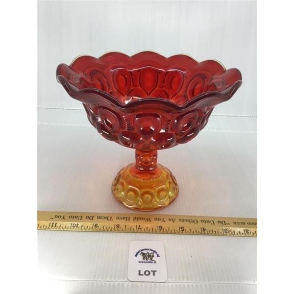 L E SMITH VINTAGE AMBERINA GLASS MOON & STARS