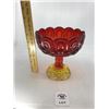 Image 2 : L E SMITH VINTAGE AMBERINA GLASS MOON & STARS