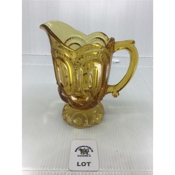 L E SMITH VINTAGE AMBER GLASS MOON & STARS