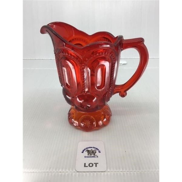 L E SMITH VINTAGE AMBERINA GLASS MOON & STARS