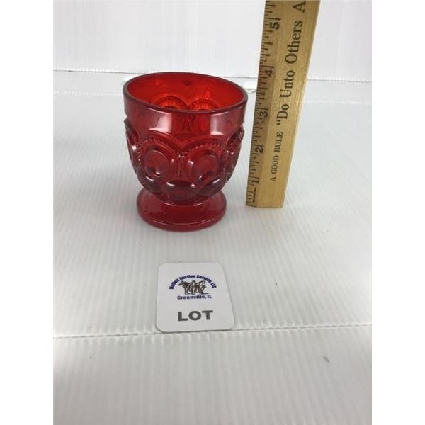 L E SMITH VINTAGE AMBERINA GLASS MOON & STARS