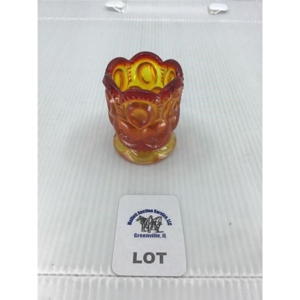 L E SMITH VINTAGE AMBERINA GLASS MOON & STARS