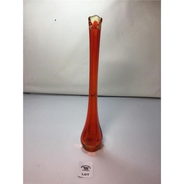 MID CENTURY VIKING GLASS VASE 14 inches tall