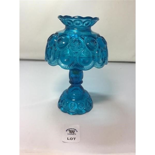 L E SMITH 3 pc BLUE MOON & STARS CANDLE FAIRY