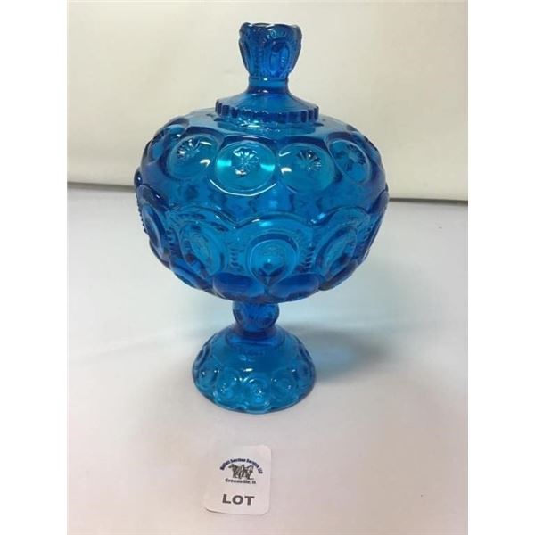 L E SMITH BLUE MOON & STARS COMPOTE CANDY DISH