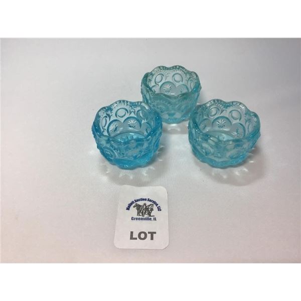 L E SMITH VINTAGE BLUE MOON & STARS OPEN SALTS